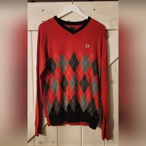 Y2K DC Skate Argyle V-neck Pullover Sweater. Size S. Excellent Condition